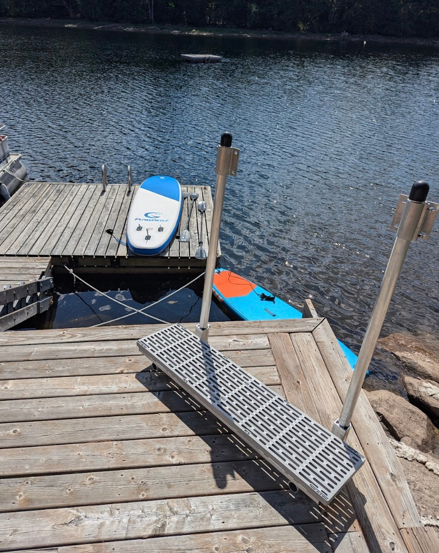 The Dock Ledge assembled and ready to be installed on a dock in Haliburton, Ontario.