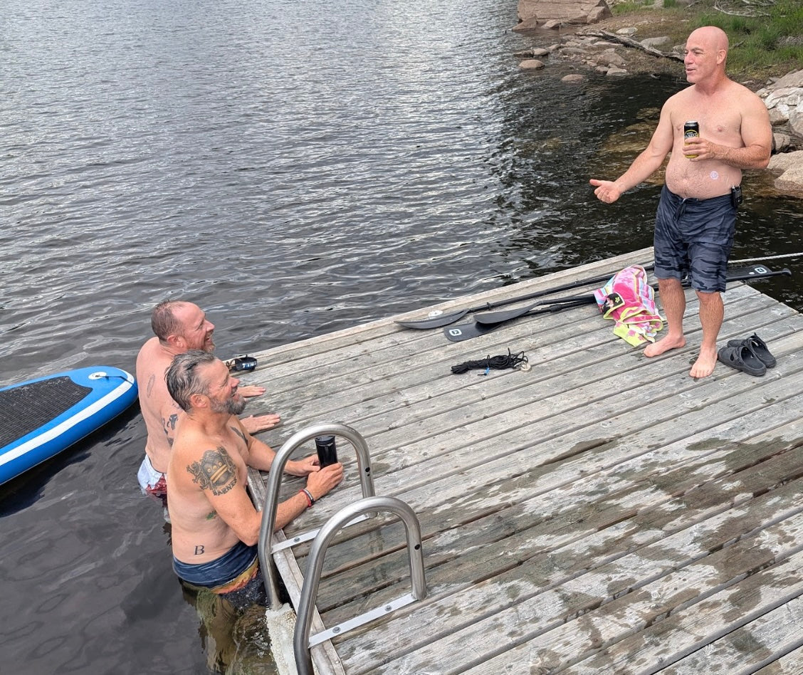 The Dock Ledge is shown as a new social area, where people can stand at the dock, in the water, hanging out with friends and family.
